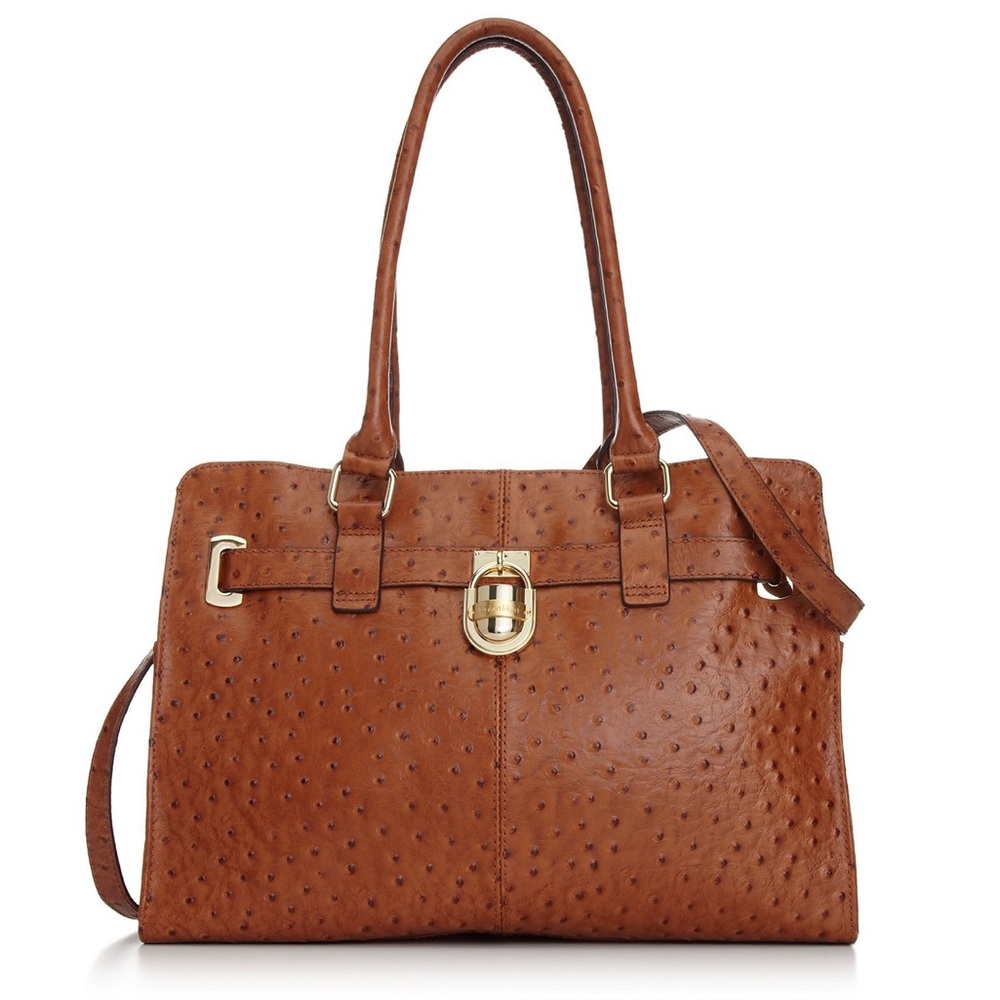 🤎Calvin Klein Ostrich-Embossed Leather Modena Tote Bag🤎